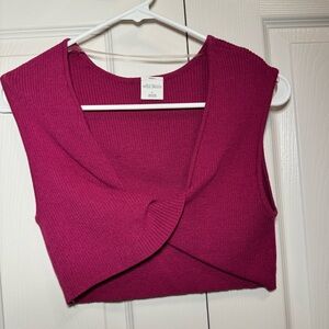 Wild Fable Pink Cropped Sweater Vest